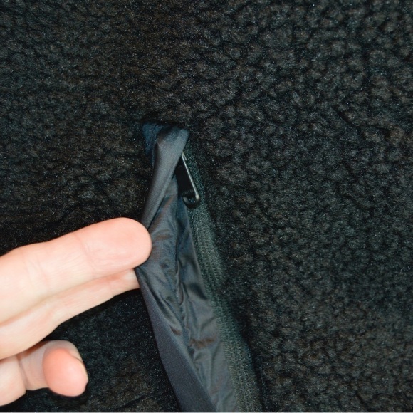 Athleta Cozy Sherpa Snap Sweatshirt, Black Color - Size Medium NWOT Pullover - Picture 8 of 14